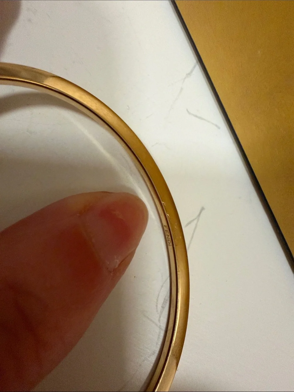 Fendi First Gold Pearl Open Cuff Bracelet - Picture 10 of 10